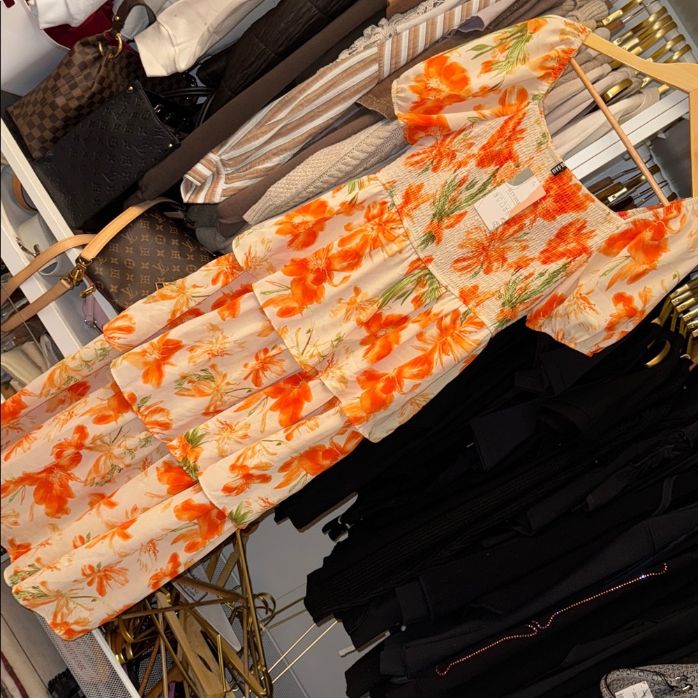 Btfbm  Floral Smocked Maxi Dress - Picture 3 of 4